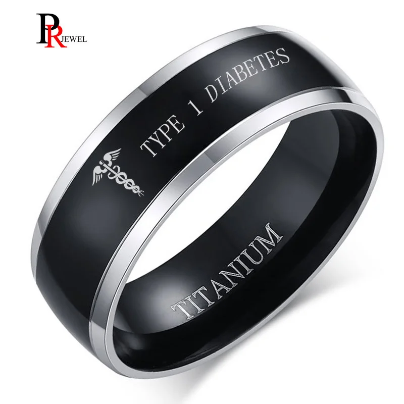 Engraved TYPE 1 Diabetes Disease Name Rings for Men 8MM Black Titanium Finger Ring Remind Medical Jewelry
Engraved TYPE 1 Diabetes Disease Name Rings for Men 8MM Black Titanium Finger Ring Remind Medical Jewelry