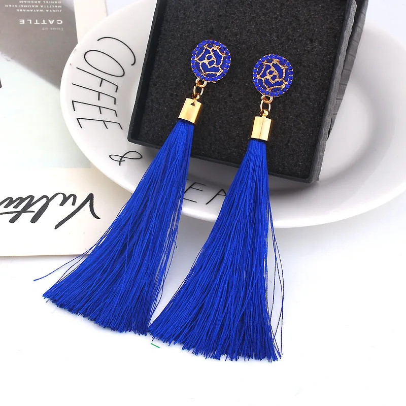 Fashion Bohemian Statement Rose Flower Long Tassel Earrings for women Maxi accessories crystal wedding party high quality
Fashion Bohemian Statement Rose Flower Long Tassel Earrings for women Maxi accessories crystal wedding party high quality