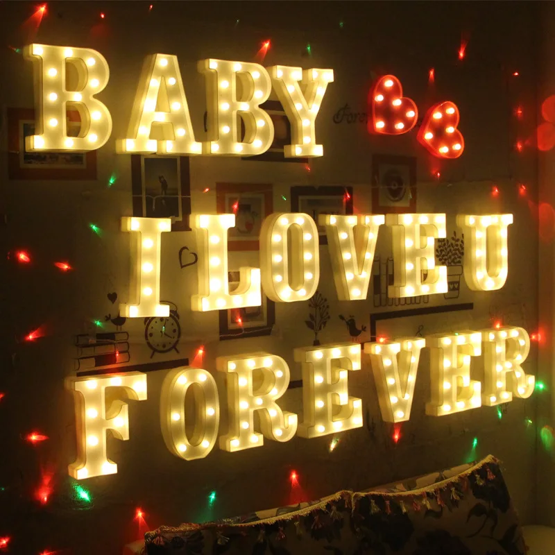 Decorative Nightlight Creative Personality LED English alphabet lights Table Lamp For Bar Prom Wedding Christmas Birthday Gift
Decorative Nightlight Creative Personality LED English alphabet lights Table Lamp For Bar Prom Wedding Christmas Birthday Gift