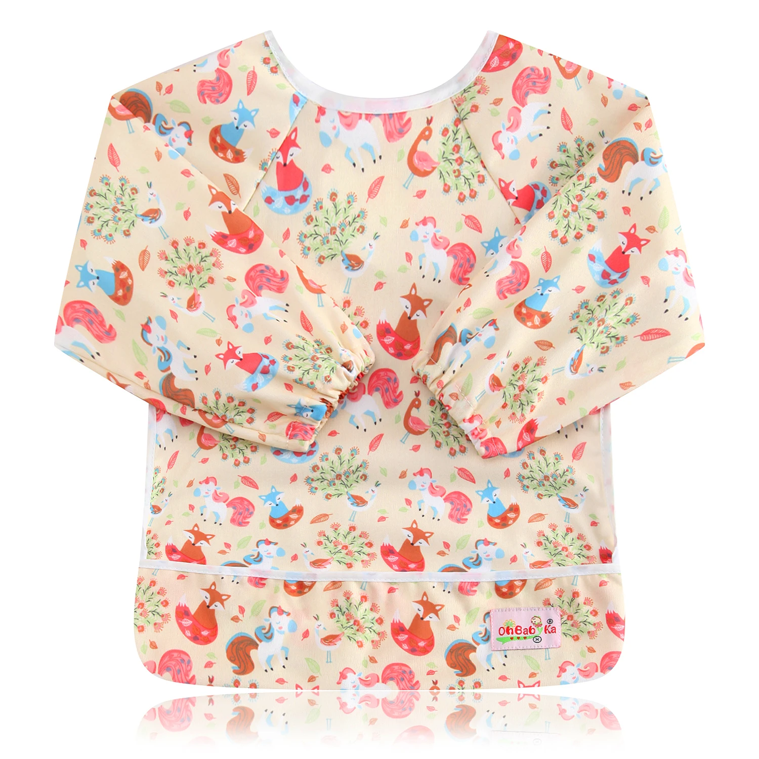 Waterproof Newborn Long Sleeve Bib Infantil Baby Apron Baby Bibs Long Sleeve Baby Girl Bibs with Pockets Baby Accessories