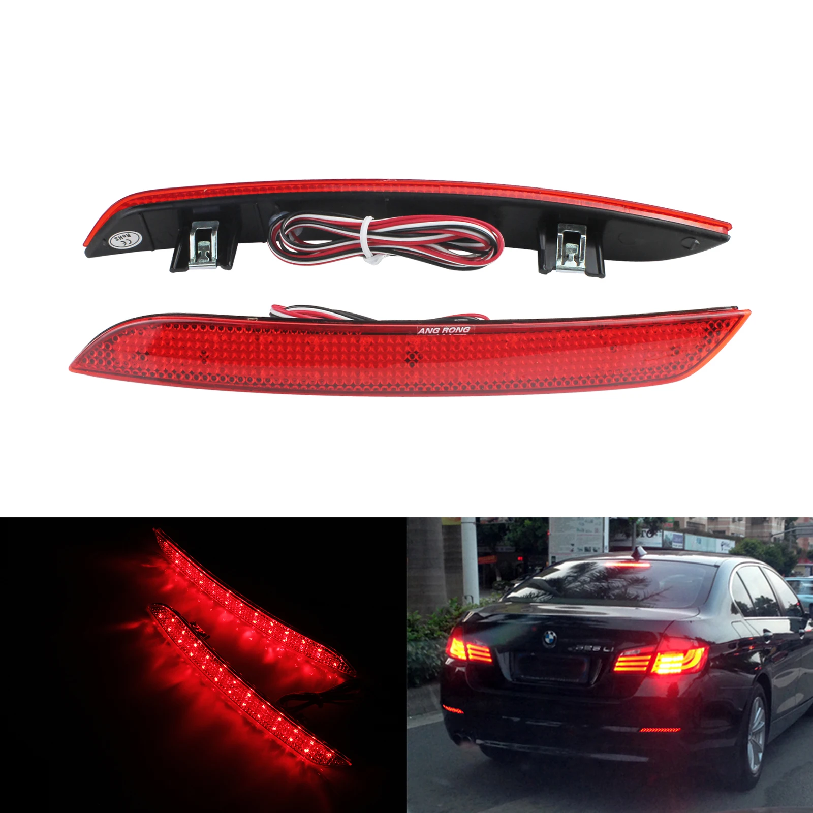 ANGRONG Pair LED Rear Bumper Reflector Stop Tail Light Lens For BMW 5-Series F10 F11 F18
ANGRONG Pair LED Rear Bumper Reflector Stop Tail Light Lens For BMW 5-Series F10 F11 F18