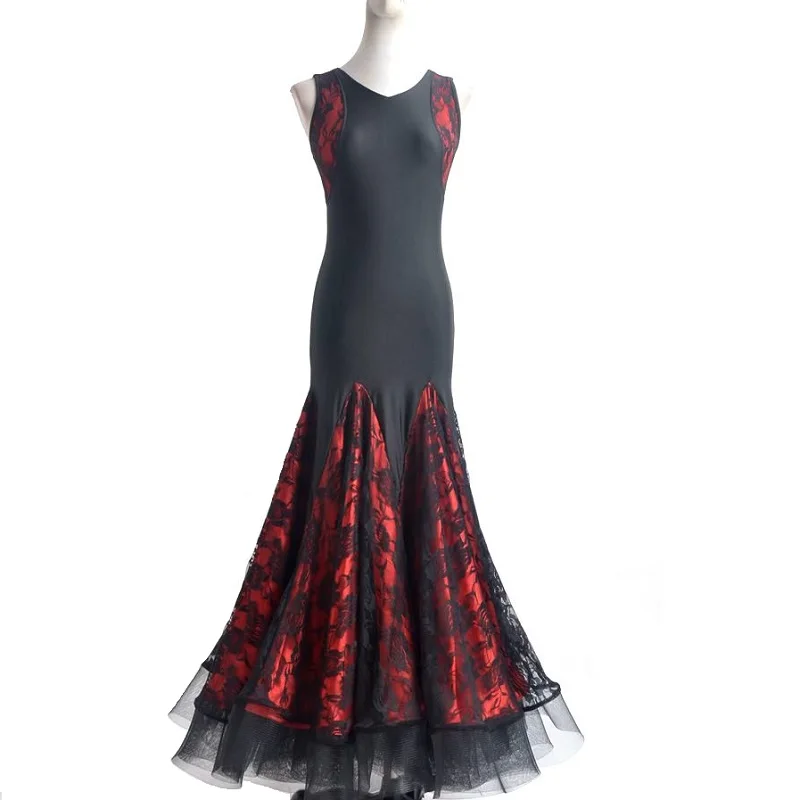 Modern dance ballroom dance pendulum flare hem sleeveless organza hem dress W15040
Modern dance ballroom dance pendulum flare hem sleeveless organza hem dress W15040