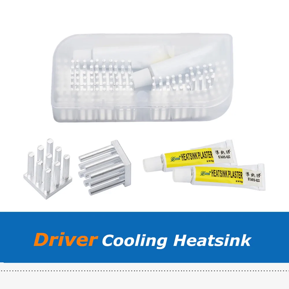 3D Printer Parts 20pcs Block Heatsink Radiator Cooling Heat Sinks Set With Plaster Glue for TMC2100/TMC2208/TMC2130
3D Printer Parts 20pcs Block Heatsink Radiator Cooling Heat Sinks Set With Plaster Glue for TMC2100/TMC2208/TMC2130