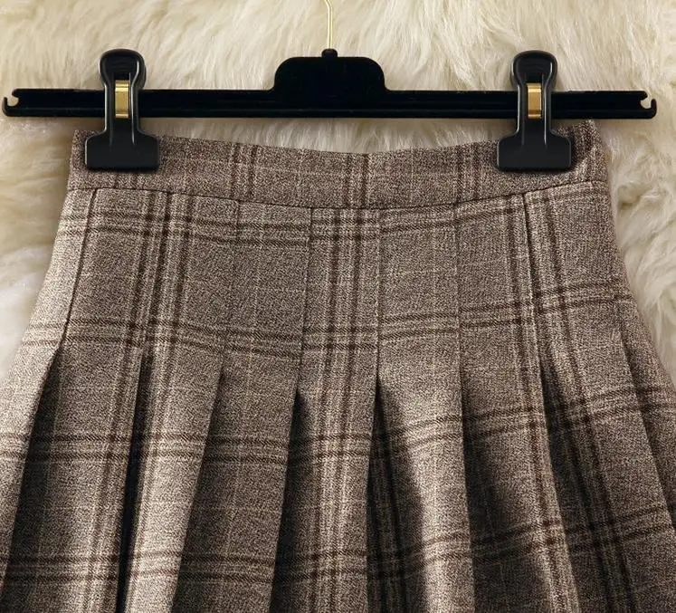 Женская короткая юбка в клетку серая складку стиле панк для девочек Осень-зима 2019