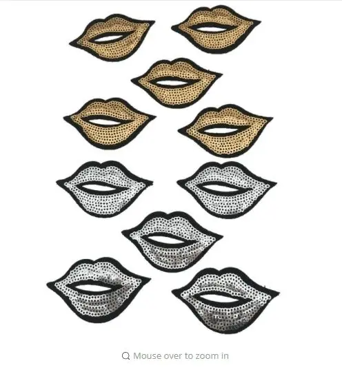 DD10pcs/lot Small Gold/Silver Lips Patch for Clothes DIY Mouth Sequined Patches Appliques for clothing Iron-on Paillettes Patch
DD10pcs/lot Small Gold/Silver Lips Patch for Clothes DIY Mouth Sequined Patches Appliques for clothing Iron-on Paillettes Patch