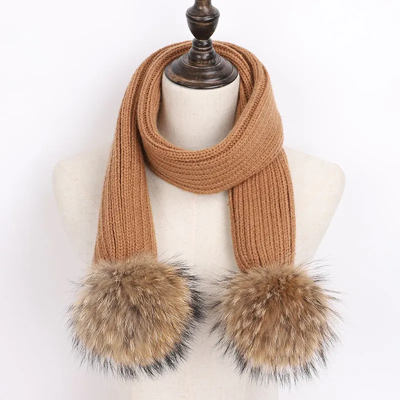 Autumn and winter new children's knit scarf warm and comfortable raccoon fur pompom solid color thick boy girl bib ski kids
Autumn and winter new children's knit scarf warm and comfortable raccoon fur pompom solid color thick boy girl bib ski kids