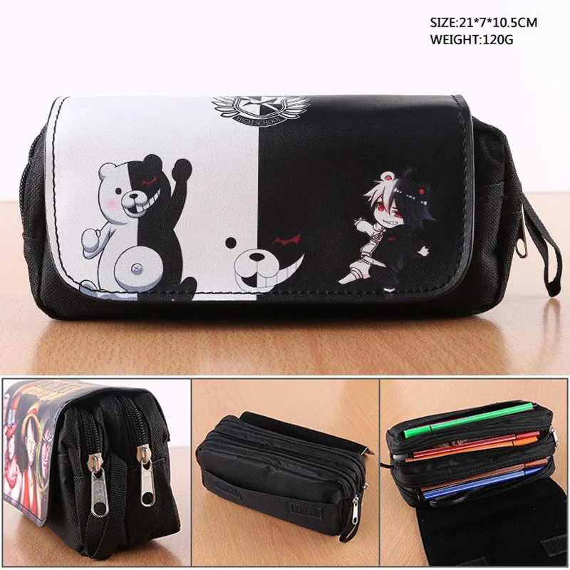 Anime Danganronpa Monokuma Cosmetic Cases Student Stationery Pencil Case Makeup Bag With Double-zipper 
Anime Danganronpa Monokuma Cosmetic Cases Student Stationery Pencil Case Makeup Bag With Double-zipper