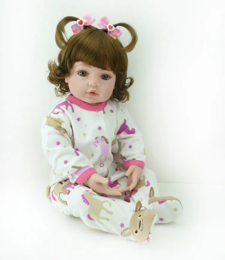22" Soft Vinyl Silicone Lifelike Reborn Baby Doll Toys Fashion Gift Newborn Babies Girl Toys Dolls with Short Curly Brown Hair
22" Soft Vinyl Silicone Lifelike Reborn Baby Doll Toys Fashion Gift Newborn Babies Girl Toys Dolls with Short Curly Brown Hair