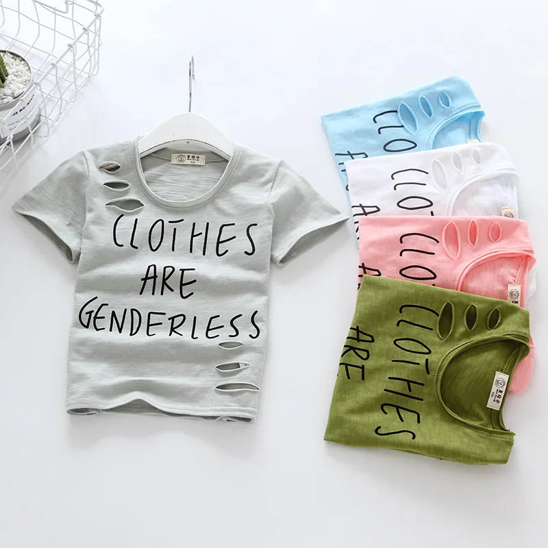2020 new boy girls short sleeve T-shirt Slub cotton fashion All-match hole print kids clothes Cool refresh Children clothing
2020 new boy girls short sleeve T-shirt Slub cotton fashion All-match hole print kids clothes Cool refresh Children clothing