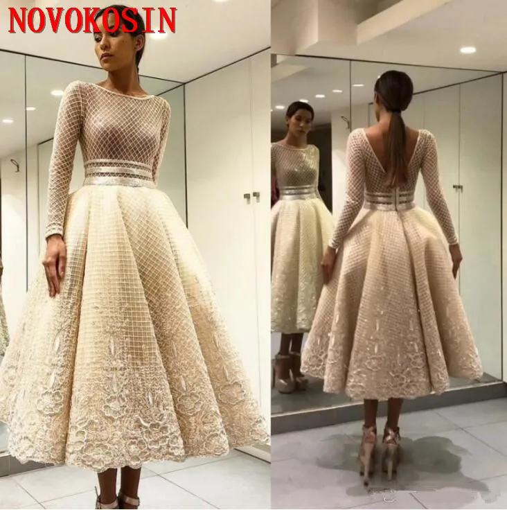2019 Sequined Tulle V Back Prom Dress Appliqued Long Sleeves Beaded Party Evening Dress Vestido De Fiesta Tea Length Formal Gown
2019 Sequined Tulle V Back Prom Dress Appliqued Long Sleeves Beaded Party Evening Dress Vestido De Fiesta Tea Length Formal Gown