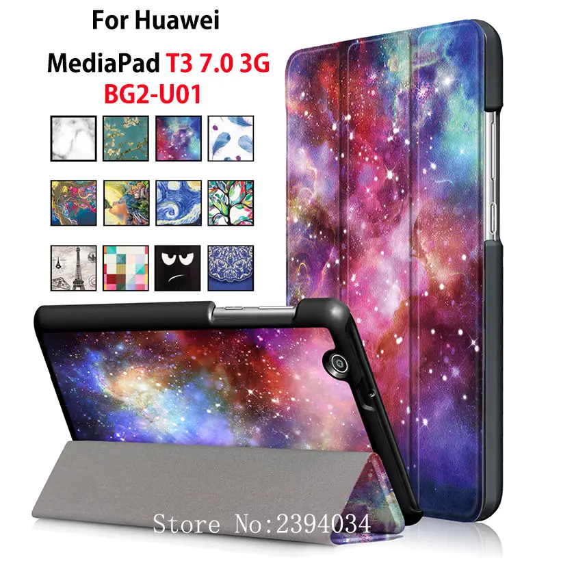 Модный чехол из искусственной кожи для Huawei MediaPad T3 7 0 3G BG2-U01 умный чехол-подставка