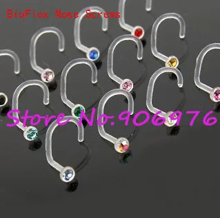 UV Acrylic Flexible Clear BioFlex Nose Screws 2mm Gem Nose Ring Stud 12 colors Body Piercing Jewelry Fancy 20Gauge Free Shipping
UV Acrylic Flexible Clear BioFlex Nose Screws 2mm Gem Nose Ring Stud 12 colors Body Piercing Jewelry Fancy 20Gauge Free Shipping