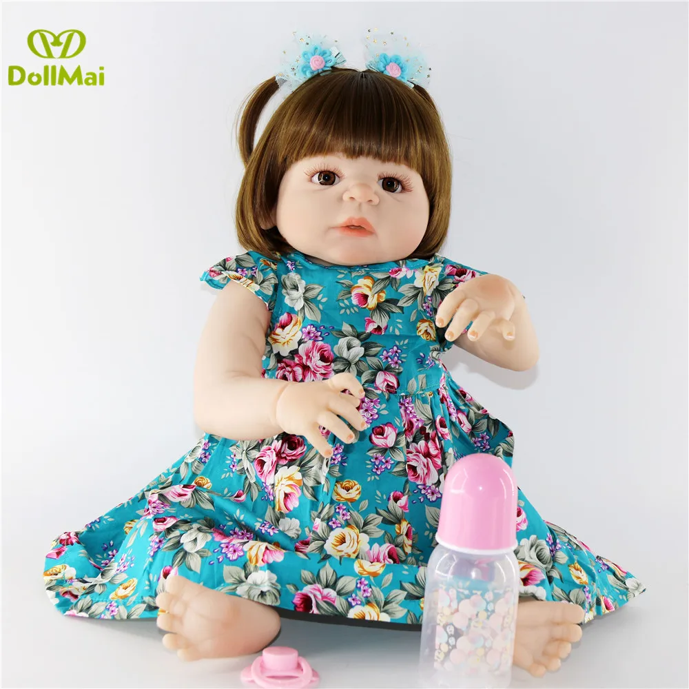 55cm Full Silicone Vinyl Reborn Girl Baby Doll Toys Lifelike 22'' Bebes reborn realista boneca Princess Babies Alive Bath toys
55cm Full Silicone Vinyl Reborn Girl Baby Doll Toys Lifelike 22'' Bebes reborn realista boneca Princess Babies Alive Bath toys