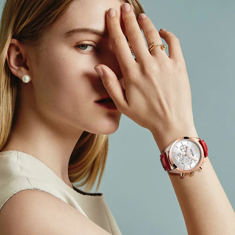 MEGIR женские часы Топ Бренд роскошные Montre Femme 2021 модные розовые кварцевые подарок