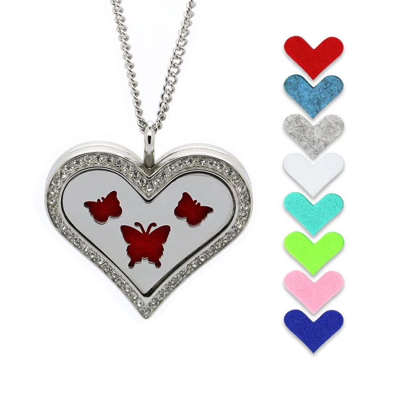 Oil Essential Diffuser Necklace Pendant Butterfly Silver Heart Stainless Steel Aromatherapy Perfume Aromatherapy Locket pendant
Oil Essential Diffuser Necklace Pendant Butterfly Silver Heart Stainless Steel Aromatherapy Perfume Aromatherapy Locket pendant