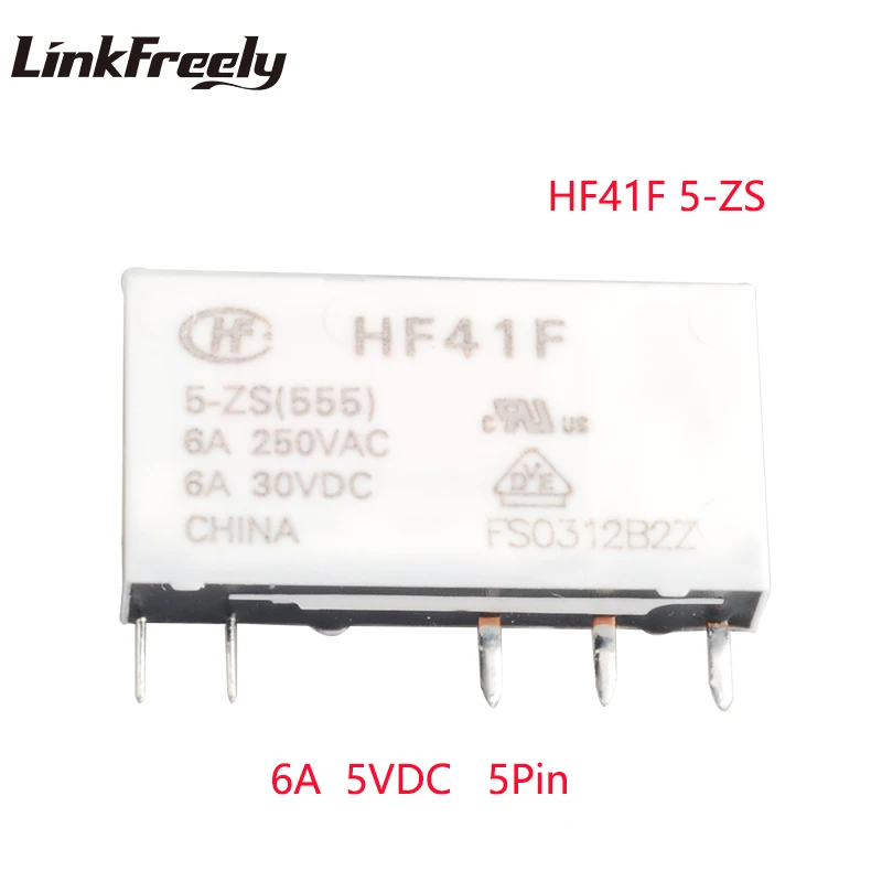 HF41F 5 ZS 1 шт. микро ПХД Крепление Реле питания В DC 6A вывод pcb тип 05 напряжение