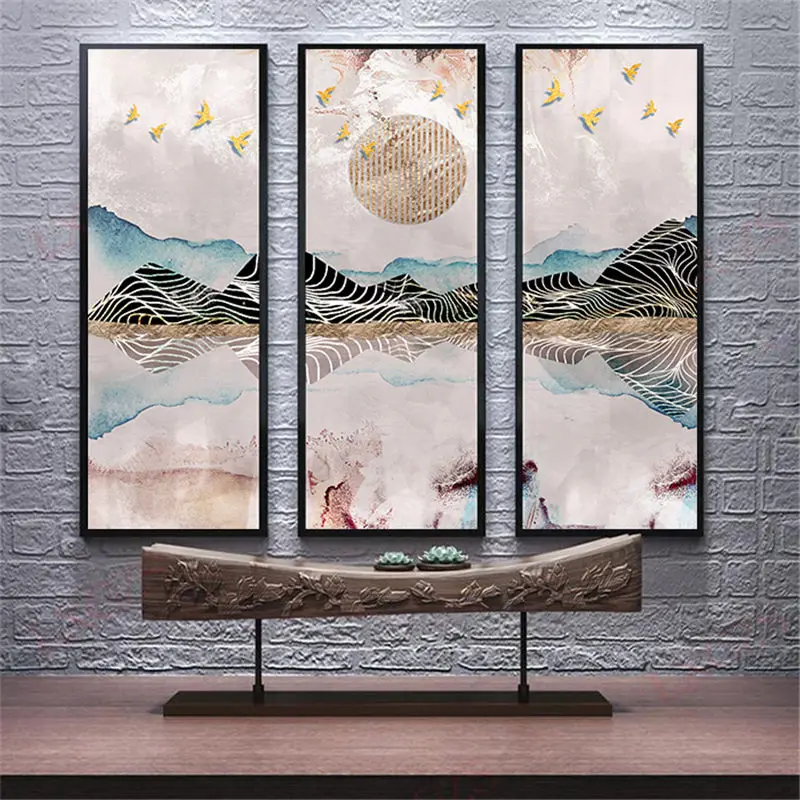 YongHe Home Decorative Canvas Printing Chinese Landscape Art Work Three-Picture Combination Painting For Decorate Living Room
YongHe Home Decorative Canvas Printing Chinese Landscape Art Work Three-Picture Combination Painting For Decorate Living Room