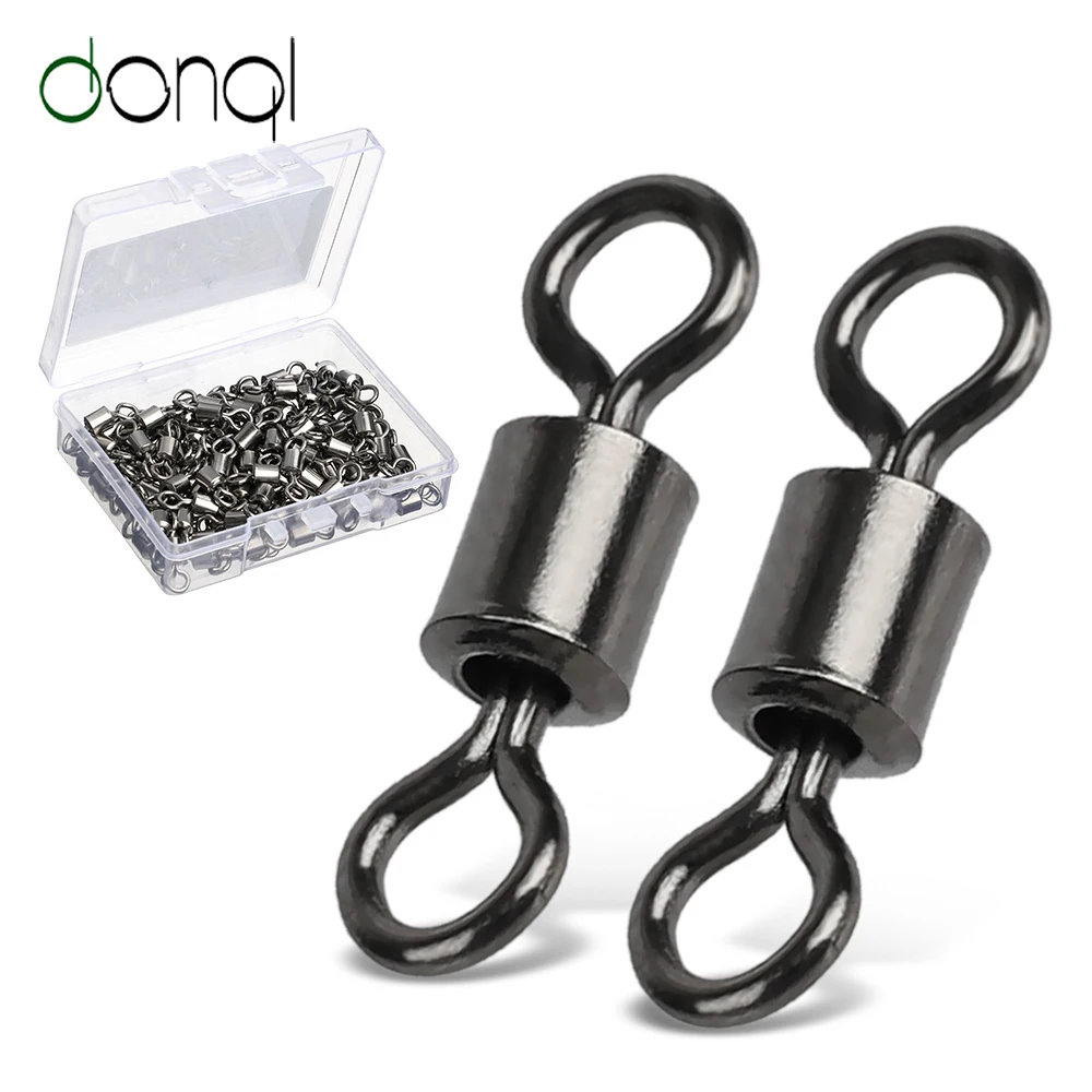 DONQL 100pcs Bearing Swivel Fishing Connector 1#-14# Barrel Rolling Solid Rings For Fishhook Lure Link Fishing Accessories
DONQL 100pcs Bearing Swivel Fishing Connector 1#-14# Barrel Rolling Solid Rings For Fishhook Lure Link Fishing Accessories