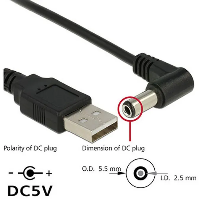 CYDZ 80cm USB 2.0 A Type Male to Right Angled 90 Degree 5.5 x 2.5mm DC 5V Power Plug Barrel Connector Charge Cable
CYDZ 80cm USB 2.0 A Type Male to Right Angled 90 Degree 5.5 x 2.5mm DC 5V Power Plug Barrel Connector Charge Cable