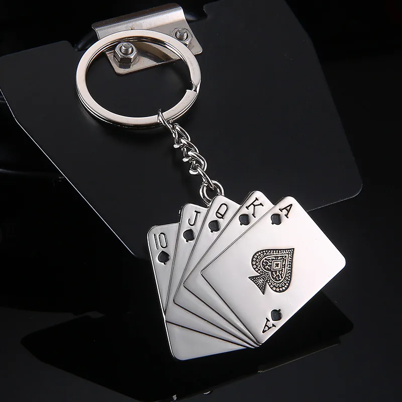 High quality Metal Poker Cards With Key Chain Ring Poker Club Accessory Men Poker ACE Key Chains Llavero Poker Chips Keychain
High quality Metal Poker Cards With Key Chain Ring Poker Club Accessory Men Poker ACE Key Chains Llavero Poker Chips Keychain