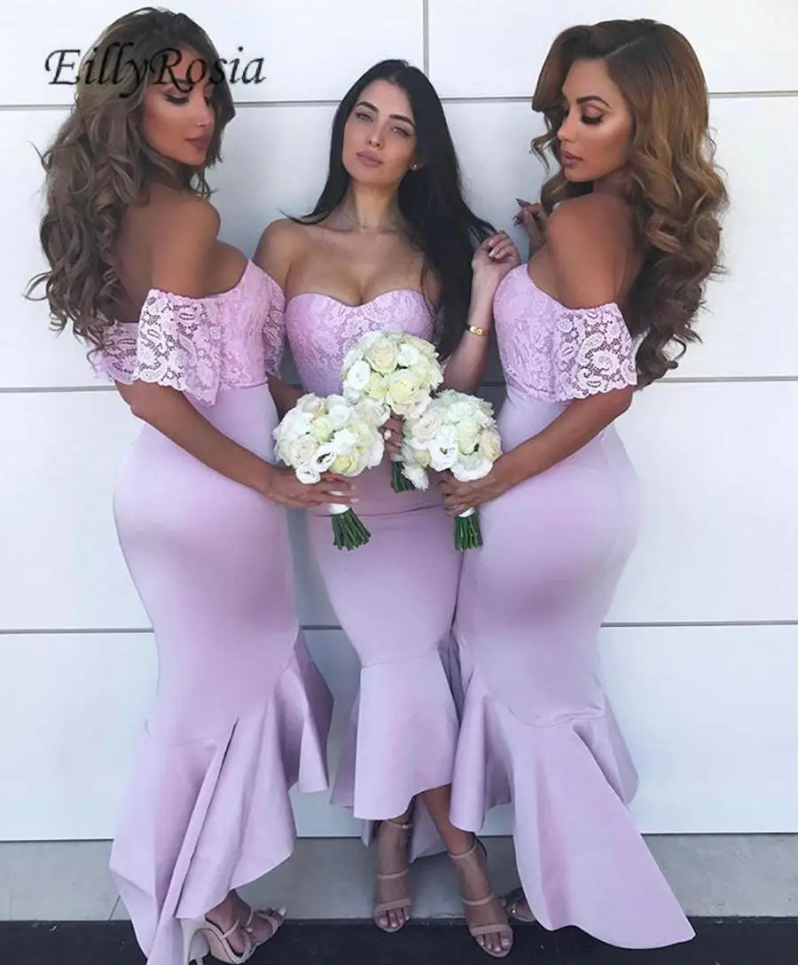 Lavender Mermaid Bridesmaids Dresses for Women Wedding Party Lace Off the Shoulder Tops Light Purple Dress bruidsmeisjes jurk
Lavender Mermaid Bridesmaids Dresses for Women Wedding Party Lace Off the Shoulder Tops Light Purple Dress bruidsmeisjes jurk