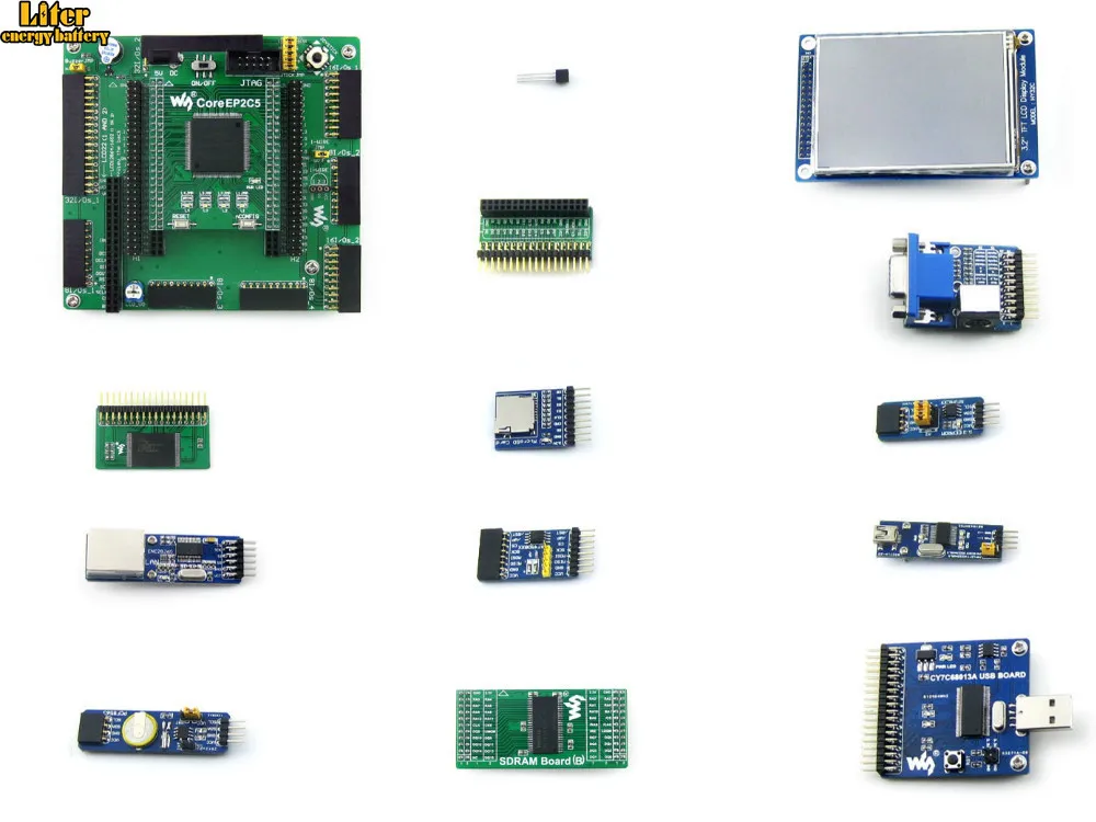 Фото Altera Cycone ii EP2C5 EP2C5T144C8N ALTERA Cyclone II FPGA макетная плата + 13 модульных комплектов