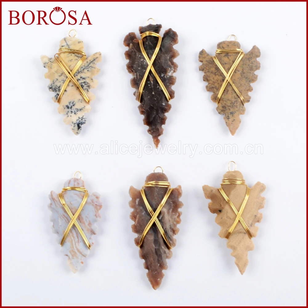 BOROSA Design 10PCS Gold Plated Wire Wrapped Wavy Natural Jaspers Arrowhead Pendant Beads Gems Charms Jewelry for Necklace G1643
BOROSA Design 10PCS Gold Plated Wire Wrapped Wavy Natural Jaspers Arrowhead Pendant Beads Gems Charms Jewelry for Necklace G1643