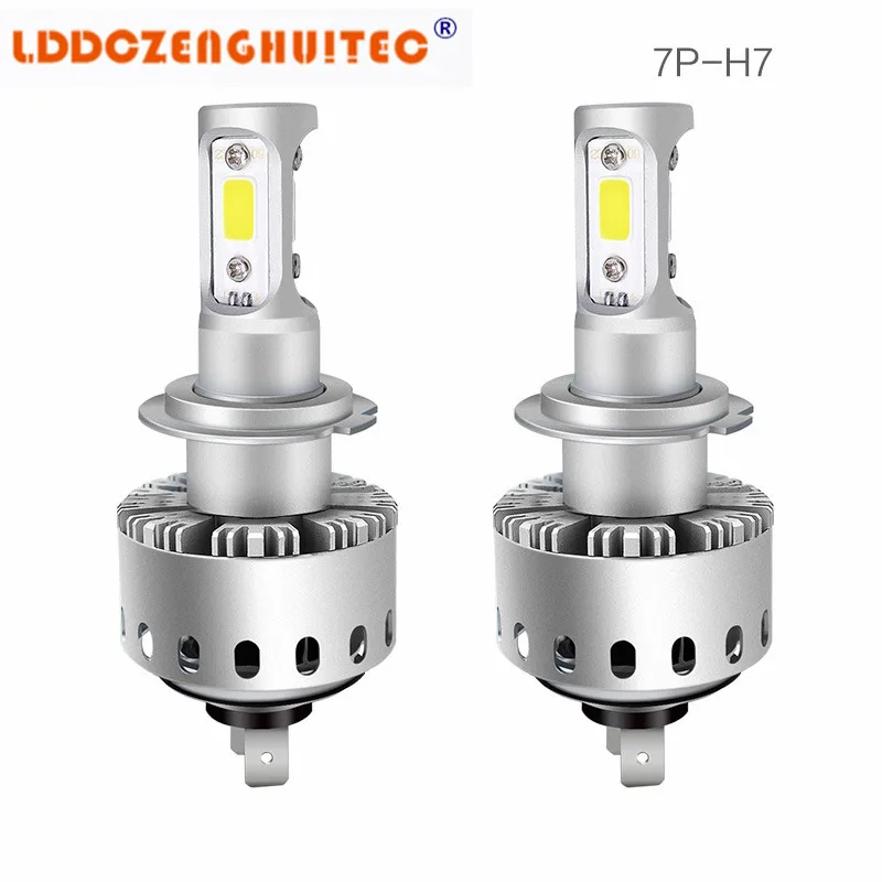 Lddczenghuitec 7 P H4 H7 H11 1 пара светодиодный фар автомобиля УДАРА фишек H1 9005 9006 50 Вт