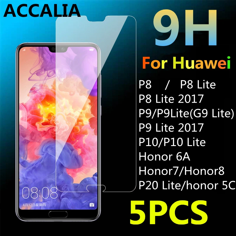 5 шт. Защитное стекло для Huawei P8 P9 P10 P20 Lite 2017 Защита экрана Honor 5C 6A 7 8 закаленное