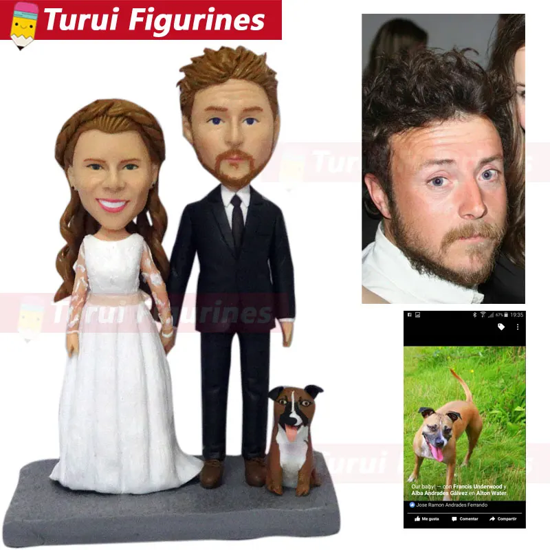 Custom Suit Bobbleheads from Photo wedding cake topper with dog pet custom animal bobble head from people photos little clay dol
Custom Suit Bobbleheads from Photo wedding cake topper with dog pet custom animal bobble head from people photos little clay dol