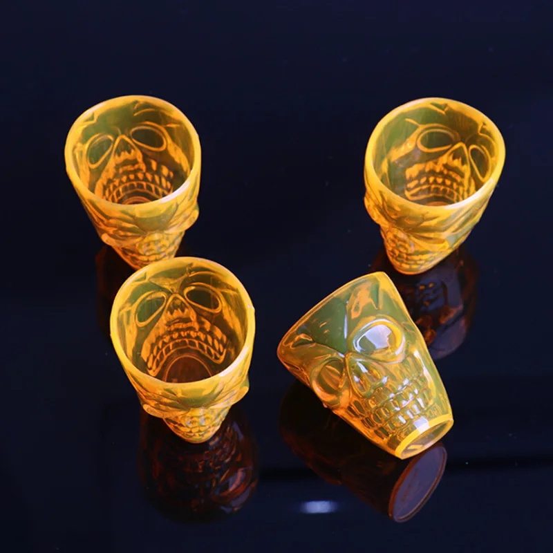 4pcs 55ml Halloween Plastic Cups Creative Skull Style Gift Mug Cup Coffee Cup Halloween Party Supplies