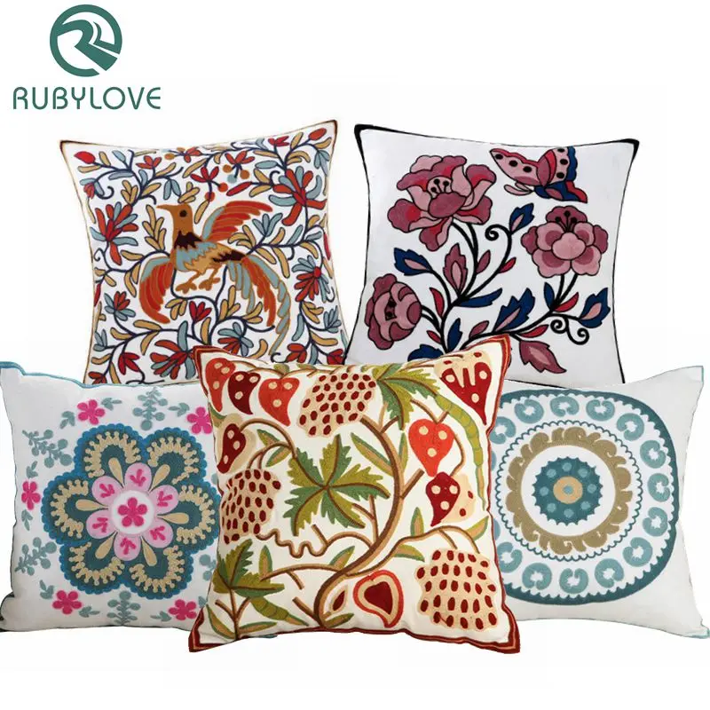 High Quality 100% Cotton Embroidery Flower Pattern Sofa Cushion Cover Home Decoration Housewarming Gift Car Throw Pillow Cover
High Quality 100% Cotton Embroidery Flower Pattern Sofa Cushion Cover Home Decoration Housewarming Gift Car Throw Pillow Cover