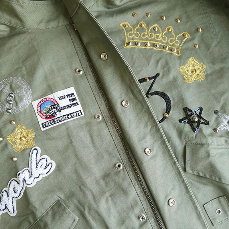 Autumn Winter Women's Military Jacket Drawstring Windbreaker Coat Army Green Embroidery Casacos Jaqueta Feminina Chaquetas Mujer
Autumn Winter Women's Military Jacket Drawstring Windbreaker Coat Army Green Embroidery Casacos Jaqueta Feminina Chaquetas Mujer