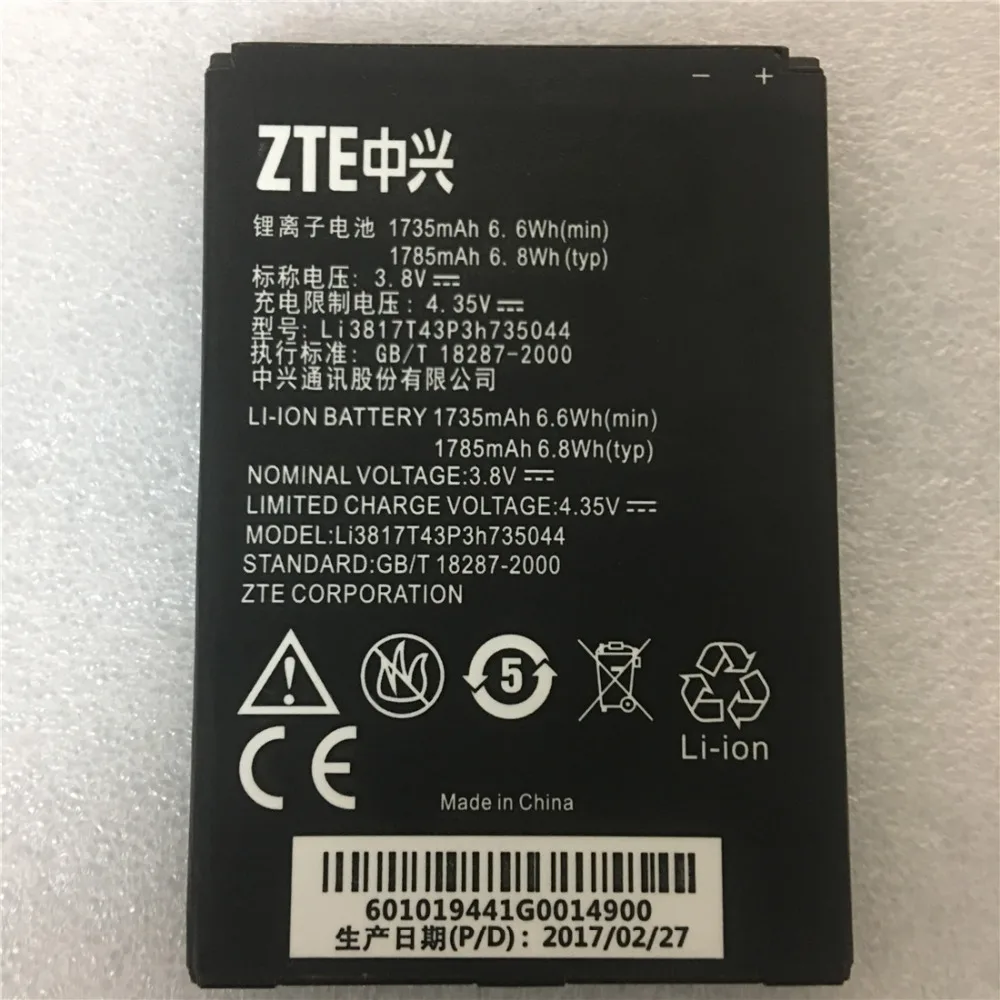 Аккумулятор 3,8 в 1820 мАч Li3817T43P3h735044 для ZTE Avid 4G N9100 N9120 Z730 Z740 Z740G Z995
Аккумулятор 3,8 в 1820 мАч Li3817T43P3h735044 для ZTE Avid 4G N9100 N9120 Z730 Z740 Z740G Z995