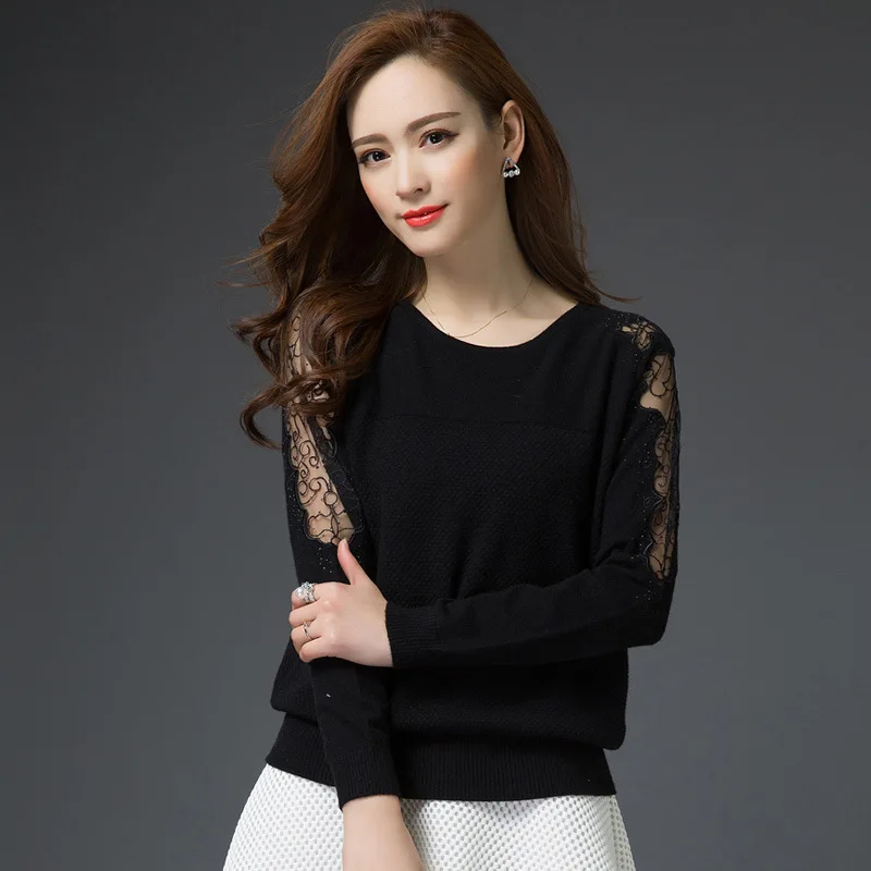 Spring Autumn Fashion Women 2016 Long Sleeve Lace Patchwork Hollow Out Casual Pullover Ladies Sweaters M-XL 3 Colors
Spring Autumn Fashion Women 2016 Long Sleeve Lace Patchwork Hollow Out Casual Pullover Ladies Sweaters M-XL 3 Colors