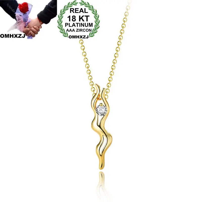 OMHXZJ Wholesale Personality Fashion OL Woman Girl Party Wedding Gift Gold Lady AAA Zircon 18KT Gold Pendant Necklace NC136
OMHXZJ Wholesale Personality Fashion OL Woman Girl Party Wedding Gift Gold Lady AAA Zircon 18KT Gold Pendant Necklace NC136