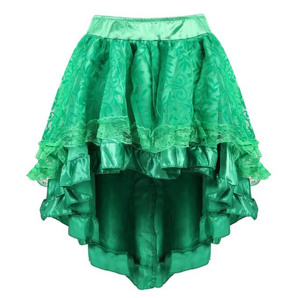 Женская винтажная юбка в викторианском стиле кружевная с оборками и высокой