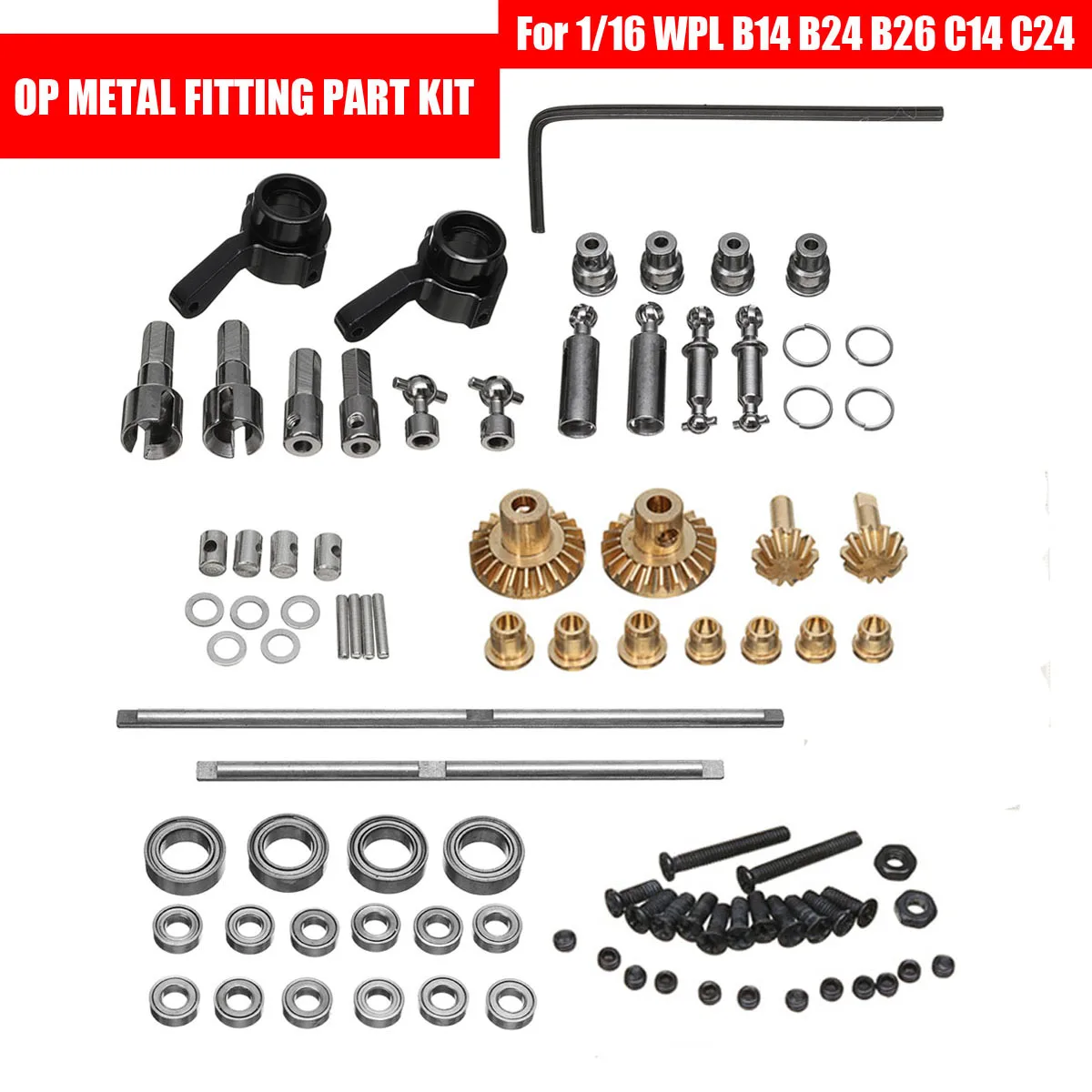 Upgrade Metal OP Accessory Set DIY Parts For WPL 1/16B14 B24 B26 C14 C24 Easy to Install Durable Metal
Upgrade Metal OP Accessory Set DIY Parts For WPL 1/16B14 B24 B26 C14 C24 Easy to Install Durable Metal