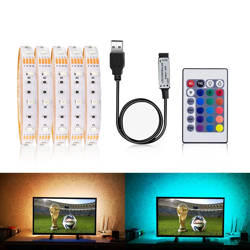 DC5V USB кабель светодиодный полосы светильник лампа SMD 3528 ТВ фон ing RGB фонового
