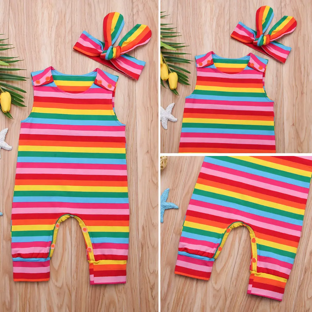 IMCUTE Newborn Toddler Girls Rainbow Stripe Romper Jumpsuit Playsuits Clothes Headband Outfits
IMCUTE Newborn Toddler Girls Rainbow Stripe Romper Jumpsuit Playsuits Clothes Headband Outfits