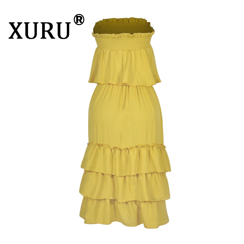 XURU summer new women's dress two-piece tube top shirt loose cascading ruffle dress
XURU summer new women's dress two-piece tube top shirt loose cascading ruffle dress