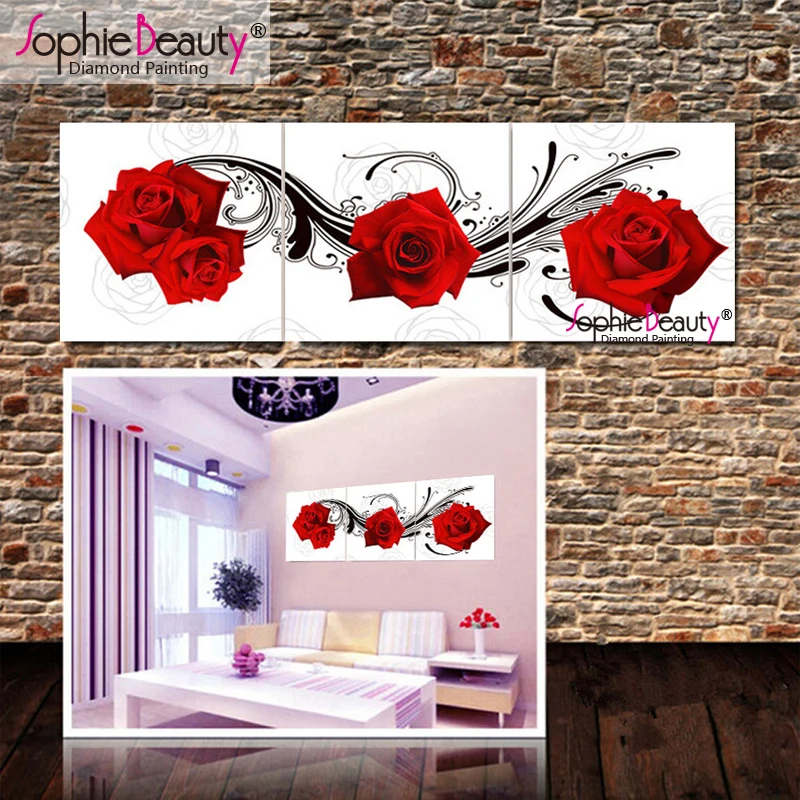 SophieBeauty 3Pcs Full Square/Round Diy Diamond Painting Red Rose Flower Cross Stitch Pattern Diamond Embroidery Room Decor19144
SophieBeauty 3Pcs Full Square/Round Diy Diamond Painting Red Rose Flower Cross Stitch Pattern Diamond Embroidery Room Decor19144