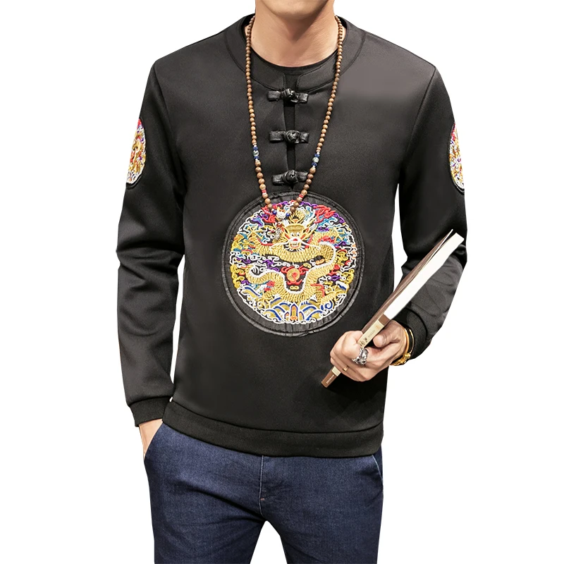 Chinese retro style embroidery dragon pattern long-sleeved t shirt Autumn 2018 high-quality comfortable luxury t shirt men M-5XL
Chinese retro style embroidery dragon pattern long-sleeved t shirt Autumn 2018 high-quality comfortable luxury t shirt men M-5XL