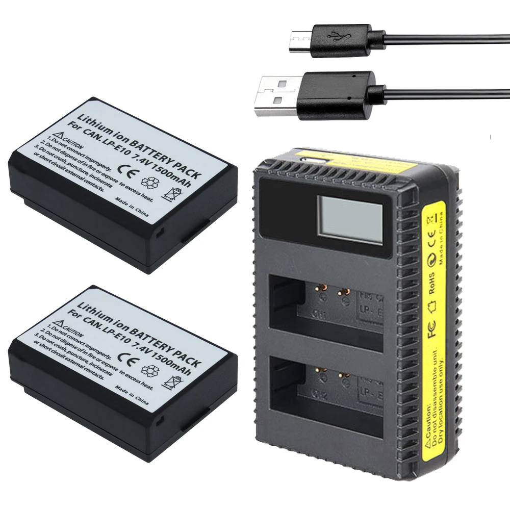 2Pcs LP-E10 LPE10 LP E10 Camera Batteries Batterie +LCD USB Charger For Canon EOS 1100D 1200D 1300D Kiss X50 X70 Rebel T3 T5
2Pcs LP-E10 LPE10 LP E10 Camera Batteries Batterie +LCD USB Charger For Canon EOS 1100D 1200D 1300D Kiss X50 X70 Rebel T3 T5