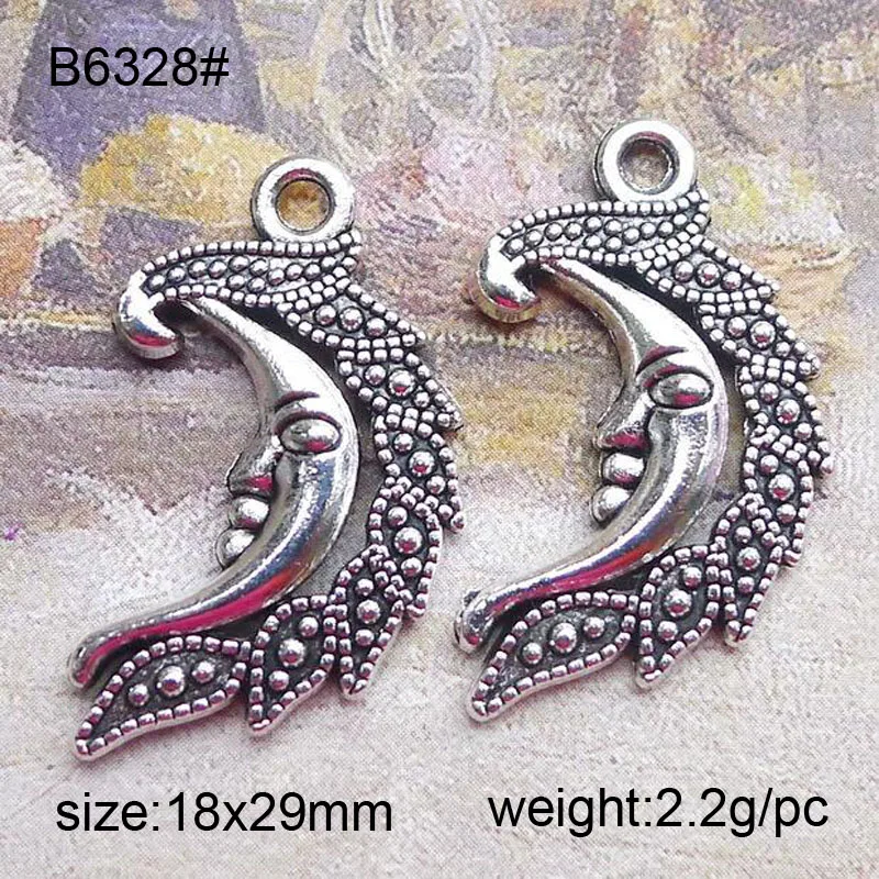 25pcs Vintage Antique Silver Plated Moon Face Charms Pendants for Jewelry Making DIY Handmade 29x18mm
25pcs Vintage Antique Silver Plated Moon Face Charms Pendants for Jewelry Making DIY Handmade 29x18mm