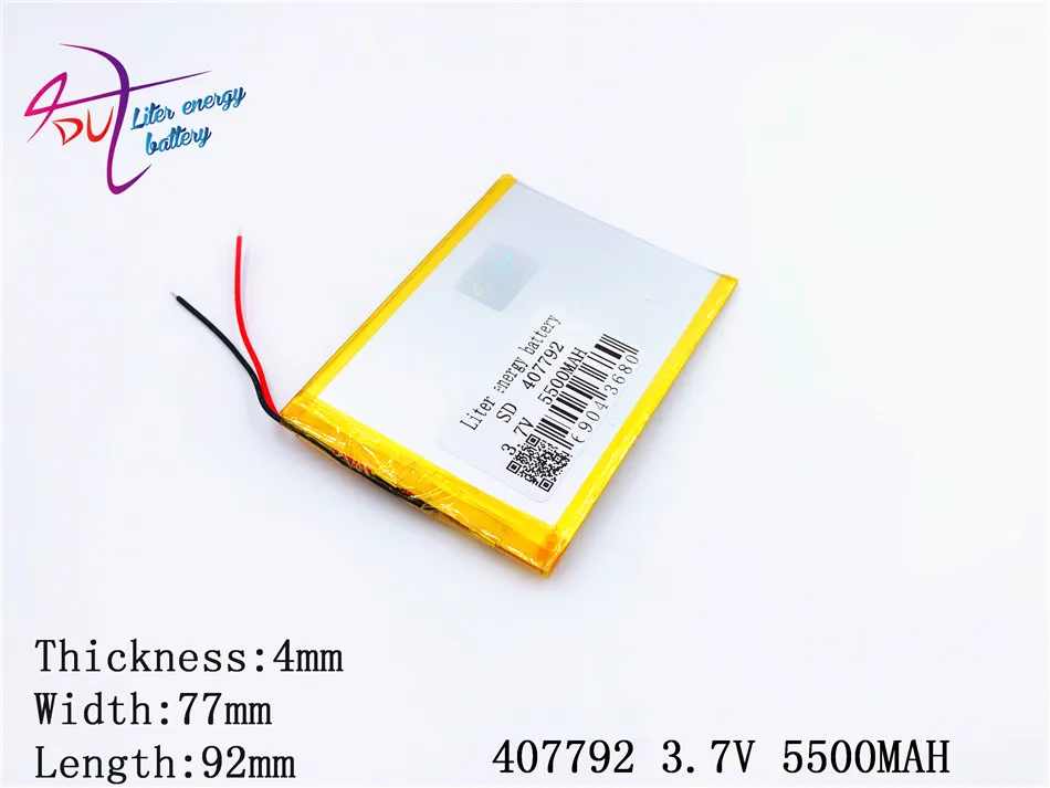 407792 3 7 V 5500MAH литий-ионный планшетный ПК аккумулятор для 8 9 дюймов полимерный