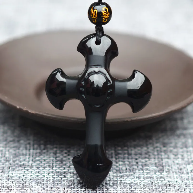 Drop Shipping Natural Black Obsidian Carved Cross Lucky pendant free beads necklace for woman man Hand carved Pendants Jewelry
Drop Shipping Natural Black Obsidian Carved Cross Lucky pendant free beads necklace for woman man Hand carved Pendants Jewelry