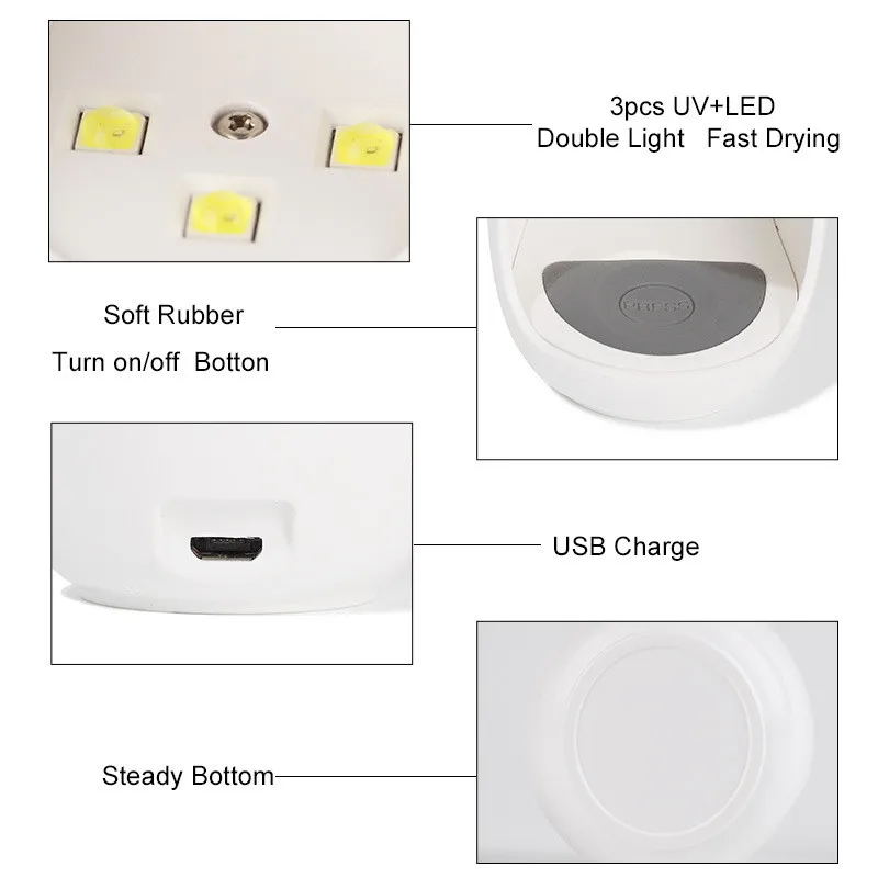 Egg Shape 3W UV LED Lamp for Nail Single Finger Lamp Nail Gel Polish Dryer Drying Machine Smart Sensor 30s Fast USB Connector
Egg Shape 3W UV LED Lamp for Nail Single Finger Lamp Nail Gel Polish Dryer Drying Machine Smart Sensor 30s Fast USB Connector