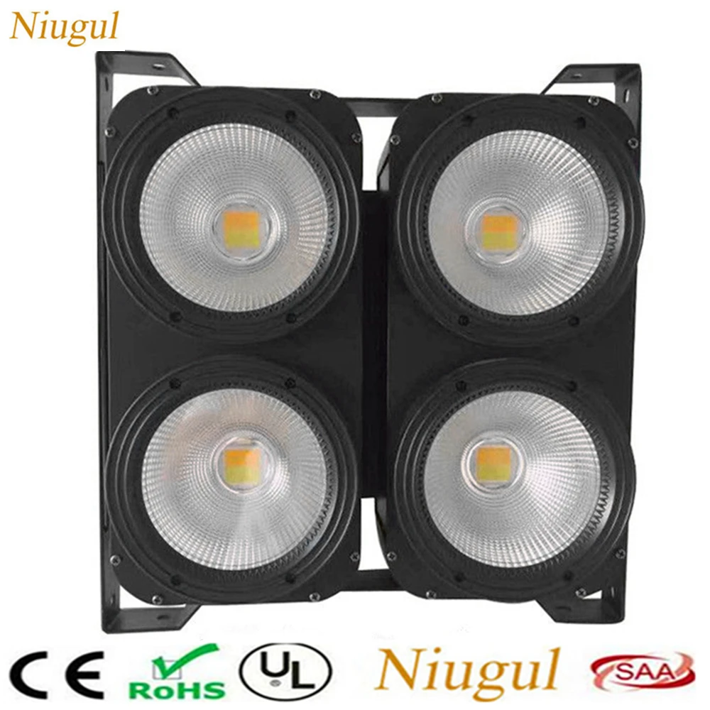Combination 4x100W 4 Eyes LED Blinder Light/Cold+Warm White LED LED Audience Lights/400W COB Stage Light For Party Dance Floor
Combination 4x100W 4 Eyes LED Blinder Light/Cold+Warm White LED LED Audience Lights/400W COB Stage Light For Party Dance Floor