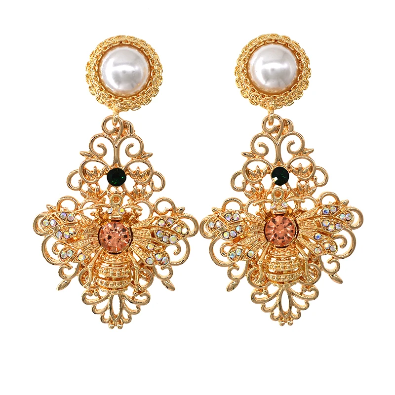 Handmade Baroque Fashion European Vintage Retro Crystal Statement bee Earrings Women Party Earrings Bridesmaid Accessories
Handmade Baroque Fashion European Vintage Retro Crystal Statement bee Earrings Women Party Earrings Bridesmaid Accessories